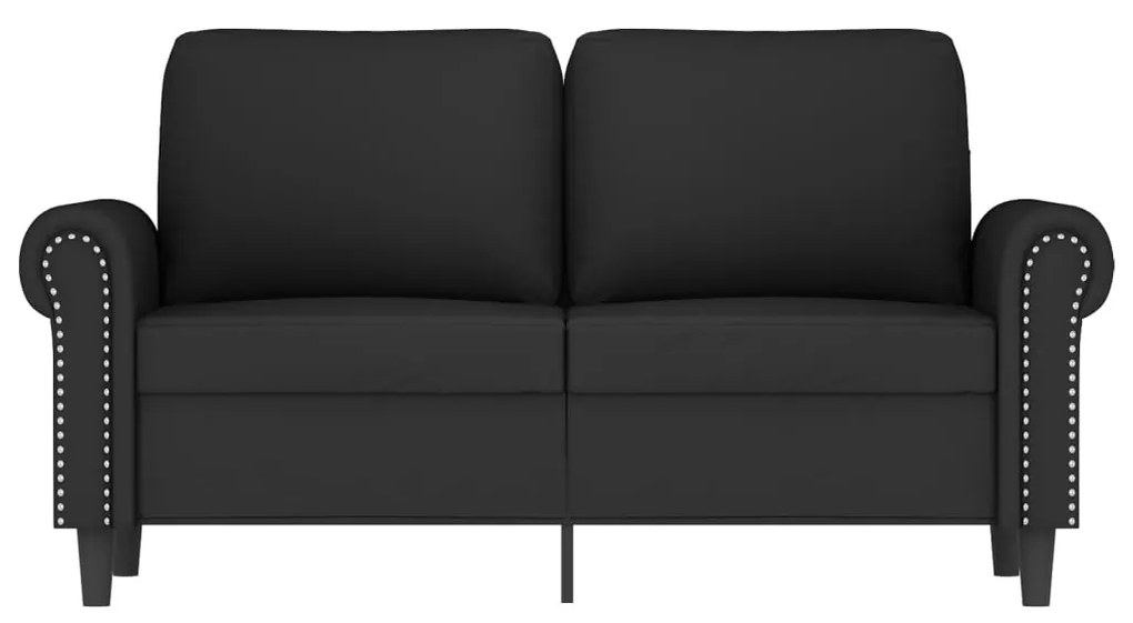 Sofá de 2 lugares veludo 120 cm preto