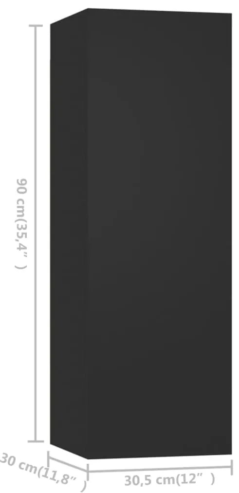 6 pcs conjunto de móveis de TV derivados de madeira preto