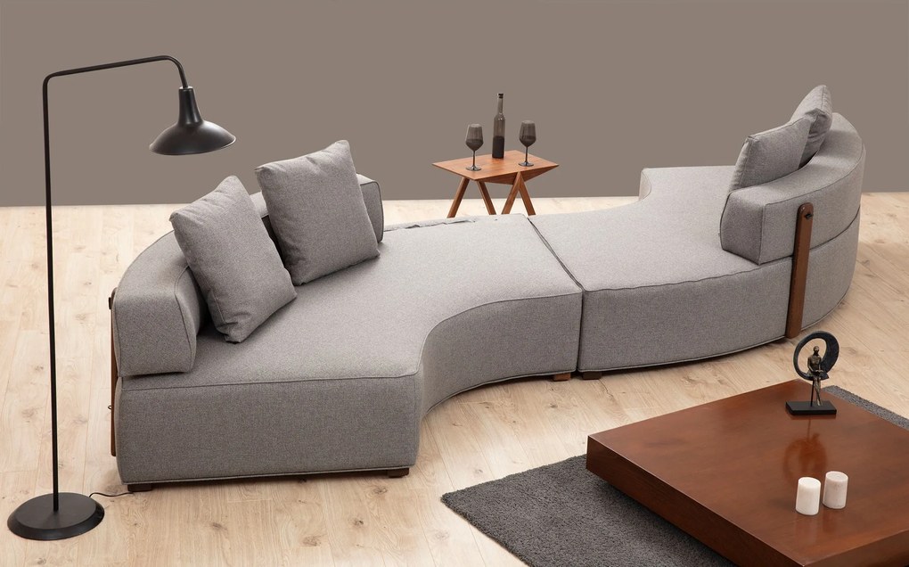 Sofá de Canto Gondol – Cinzento – 380 cm x 105 cm x 70 cm