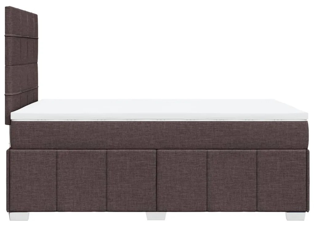 Cama boxspring com colchão 120x190 cm tecido castanho-escuro
