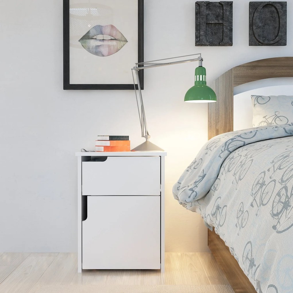Mesa de Cabeceira Asra – Branco – 45x60x40 cm