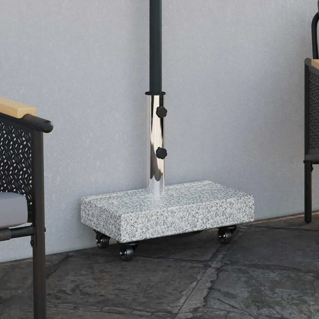 Base de Parasol com Rodas para Postes de Ø38/48mm Cinza Granito 25 kg