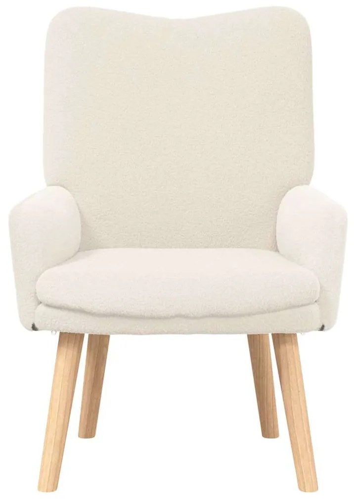 Cadeira Relaxante vidaXL Creme de Tecido com Pelo