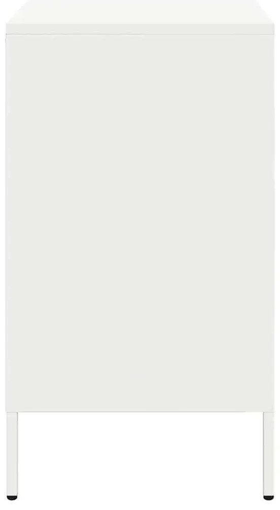 Mesas de cabeceira 2 pcs 36x39x68 cm aço branco