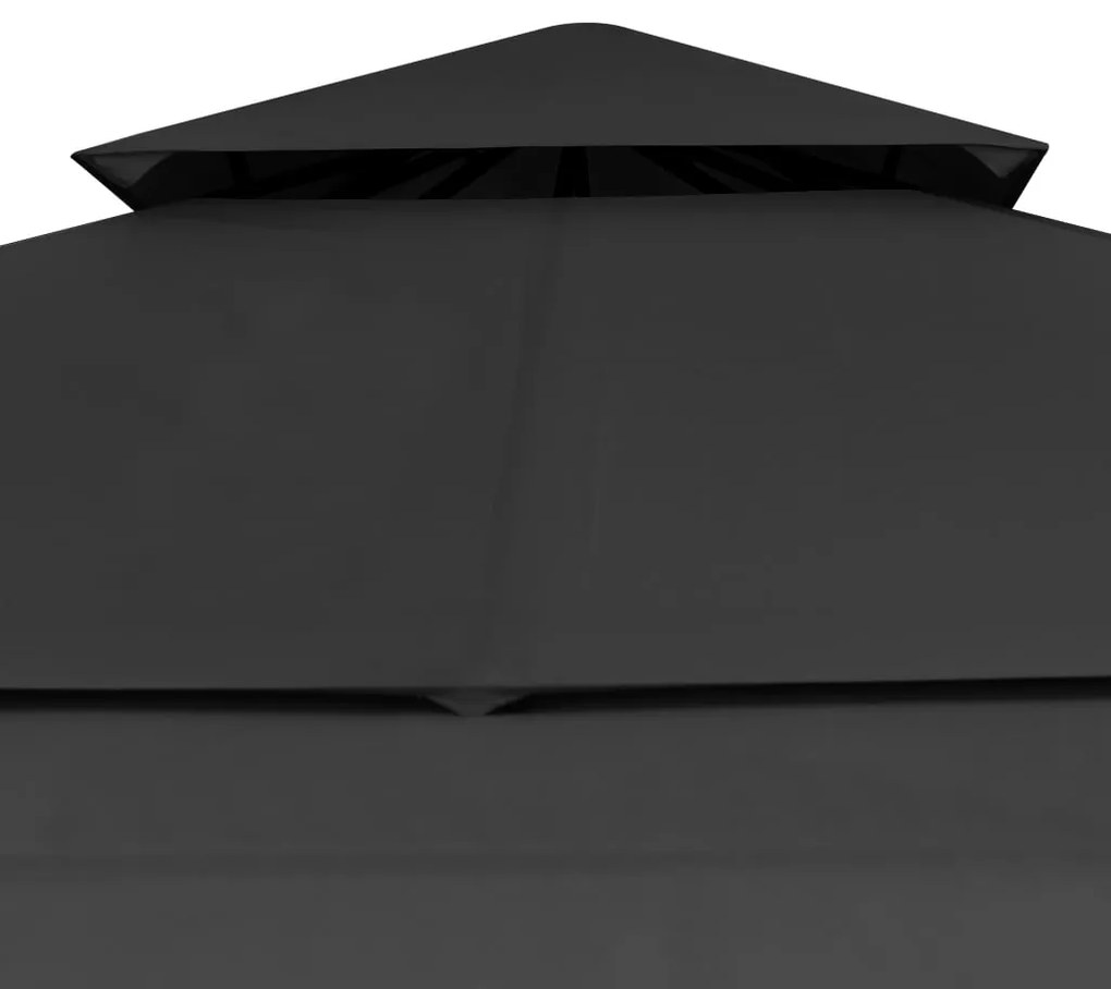 Gazebo c/ toldos duplos extensíveis 3x3x2,75m 180g/m² antracite