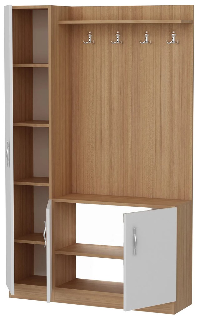 Conjunto de Entrada Naturel - Sapateira, Cabide e Banco – 110x31,8x180
