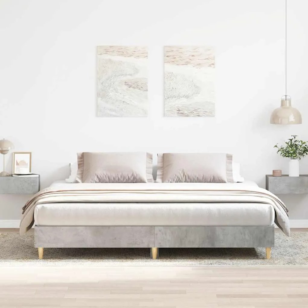 Estrutura cama s/ colchão 160x200cm cinza cimento