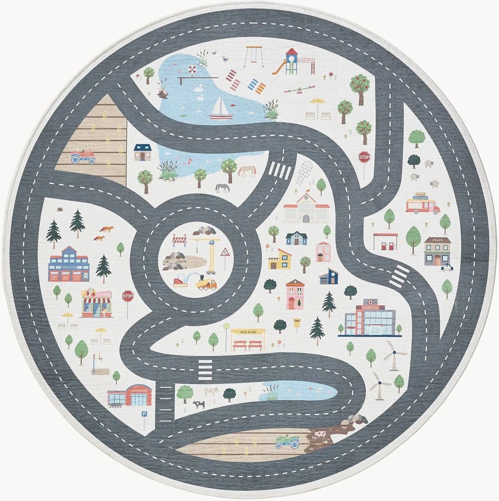 Tapete redondo lavável para crianças Linus