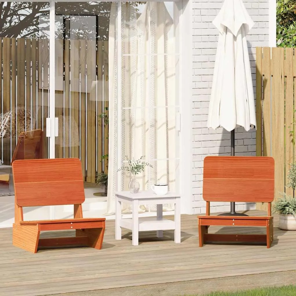 vidaXL Cadeiras de jardim 2 pcs 60x64x70,5cm pinho maciço castanho-mel