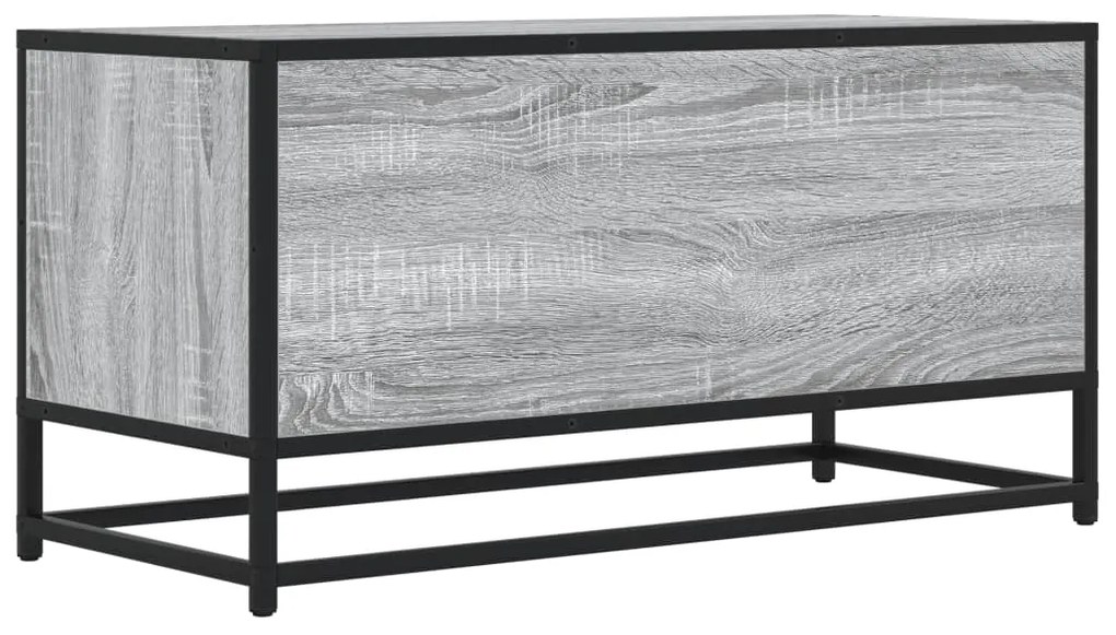 Móvel p/ TV 80x34,5x40 cm deriv. madeira/metal cinzento sonoma