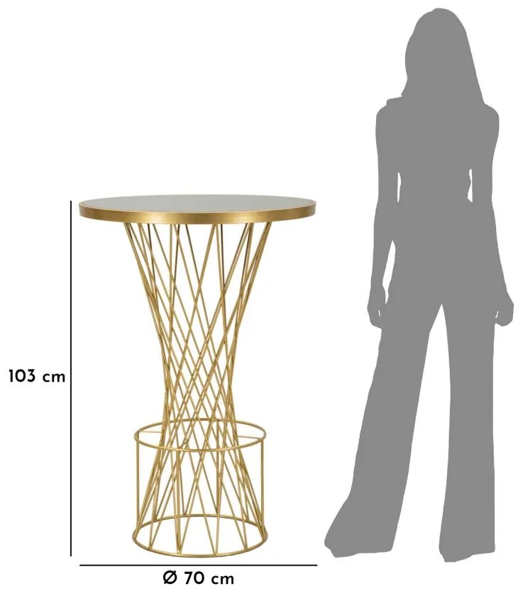 MESA DE BAR TOWER Ø70x103 CM DOURADA