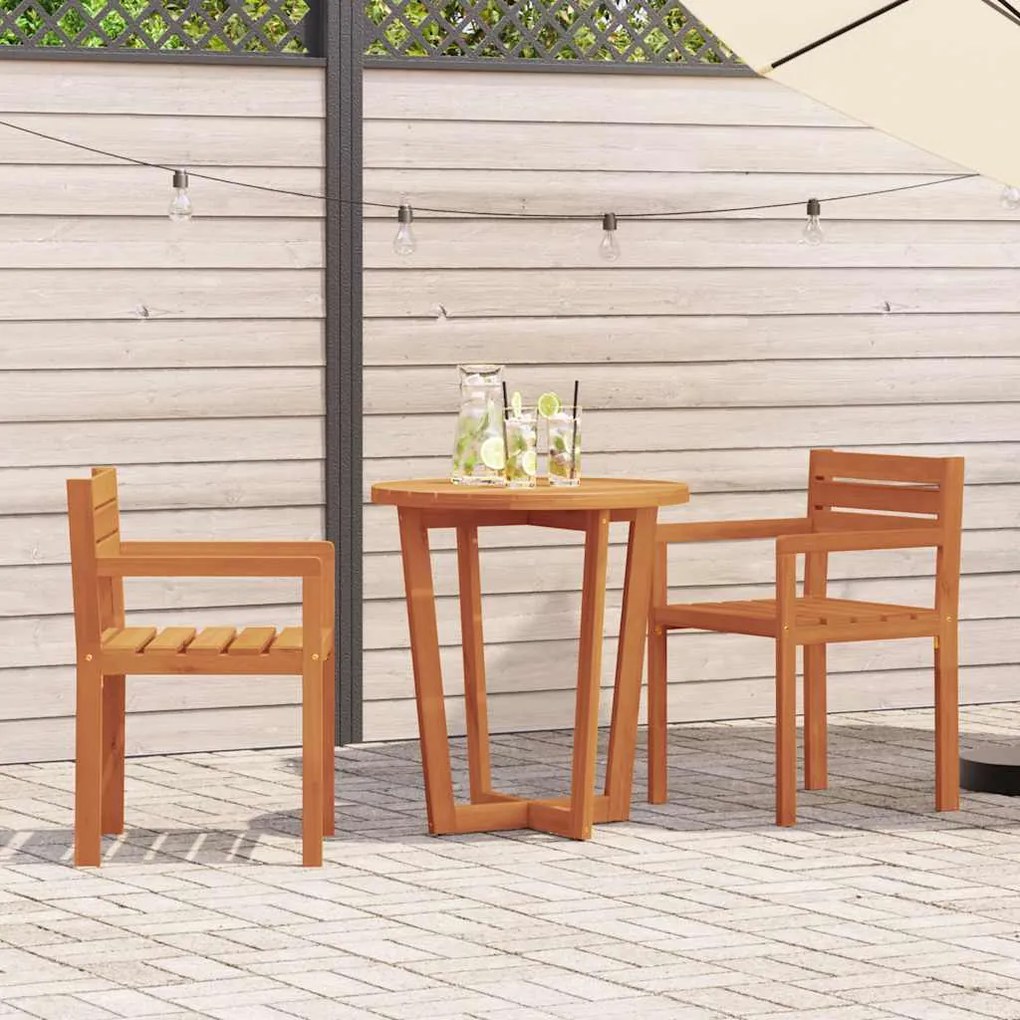 vidaXL Cadeiras de jardim 2 peças 50x53x80 cm madeira maciça acácia