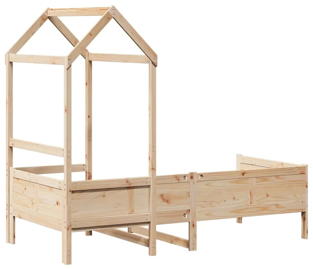 Sofá-cama com telhado 80x200 cm madeira de pinho maciça