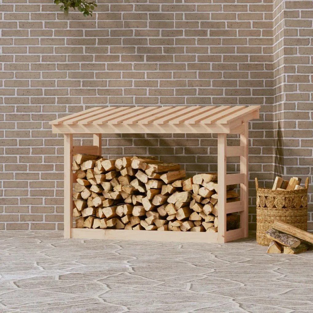 822442 vidaXL Suporte para lenha 108x64,5x78 cm pinho maciço