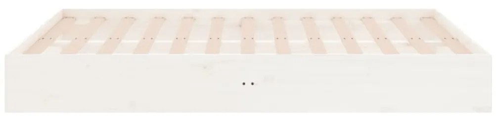 Estrutura cama pequena casal 120x190 cm pinho maciço branco
