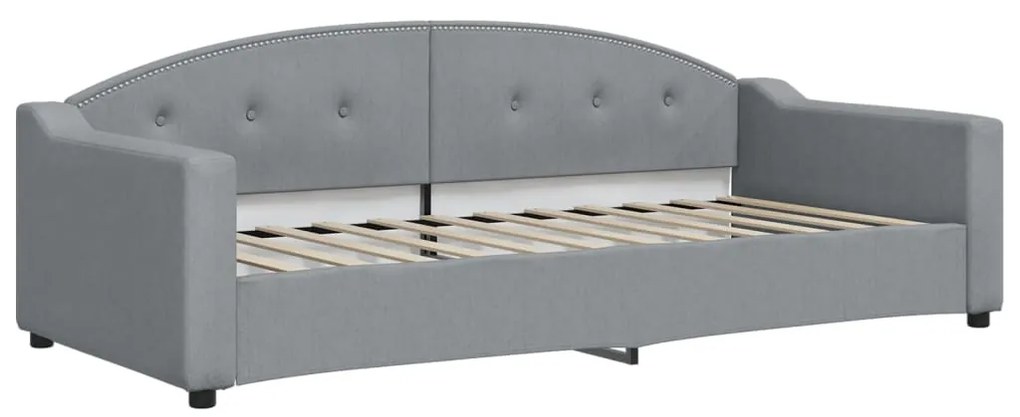 Sofá-cama com colchão 90x200 cm tecido cinzento-claro