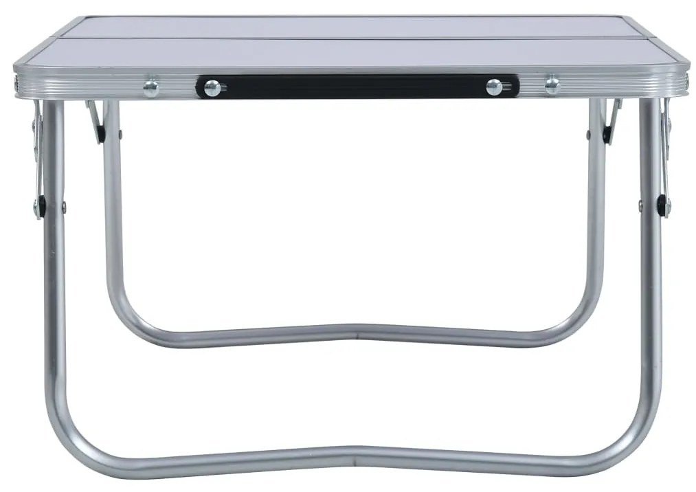 Mesa de campismo dobrável 60x40 cm alumínio branco