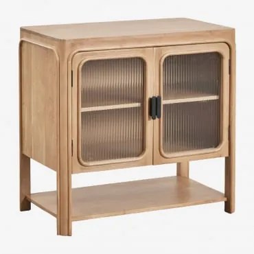 Conjunto De Móvel De Casa De Banho Em Madeira De Acácia E Vidro Massilia Castanho Acácia - Sklum