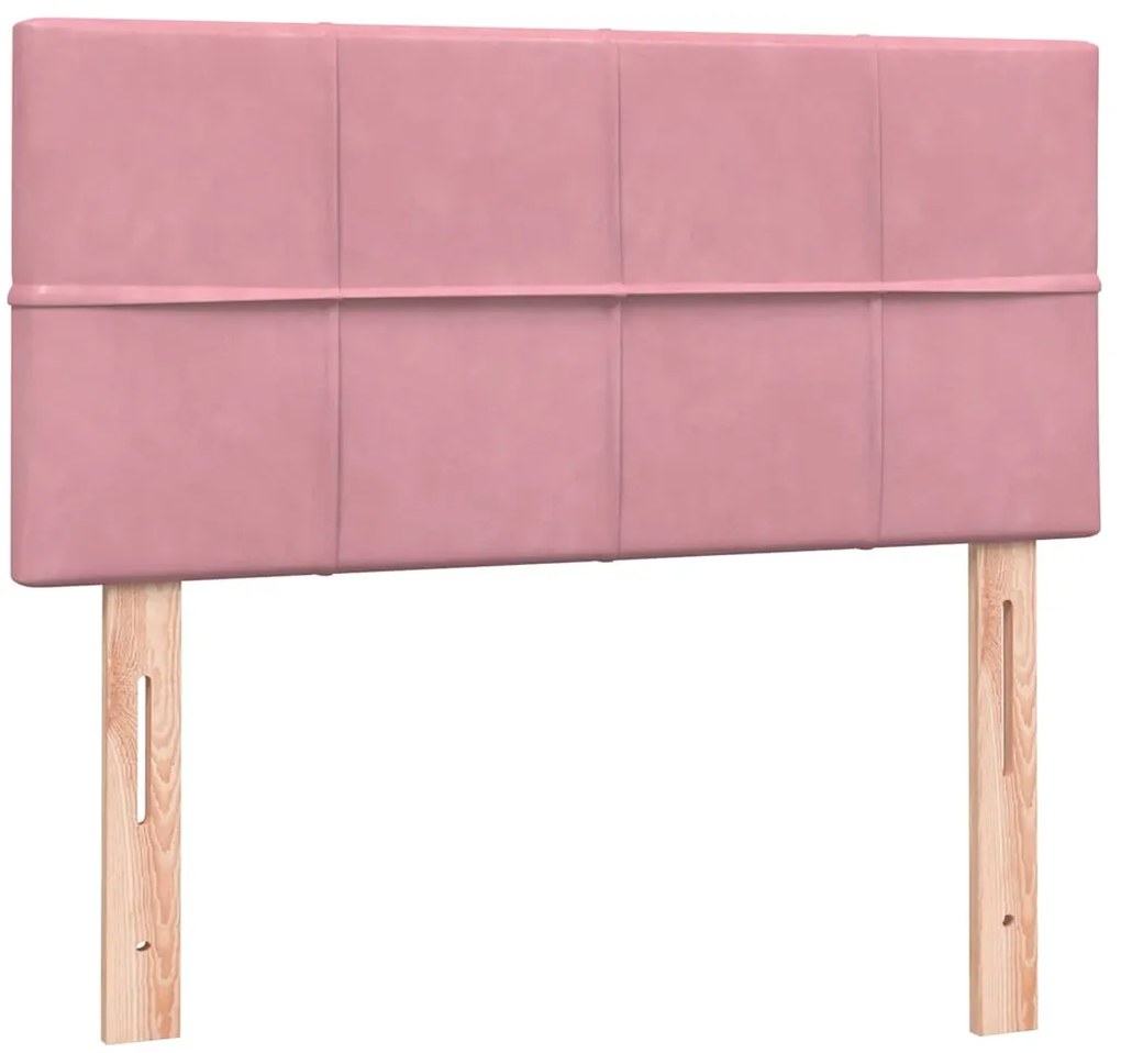 Cama com molas/colchão 80x220 cm veludo rosa