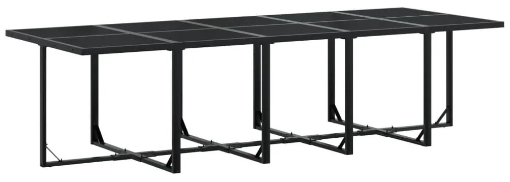 11 pcs conjunto de jantar p/ jardim c/ almofadões vime PE preto