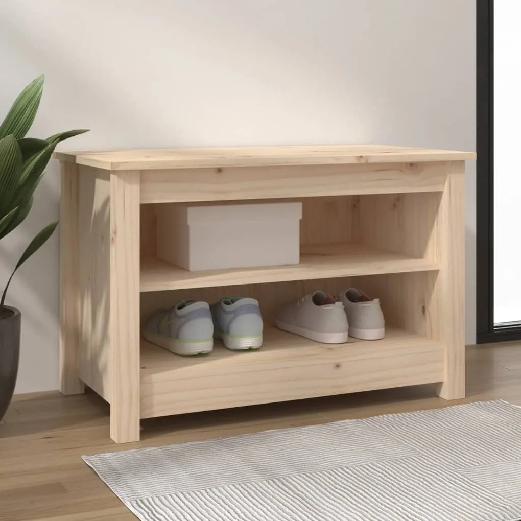 vidaXL Banco sapateira 70x38x45,5 cm pinho maciço