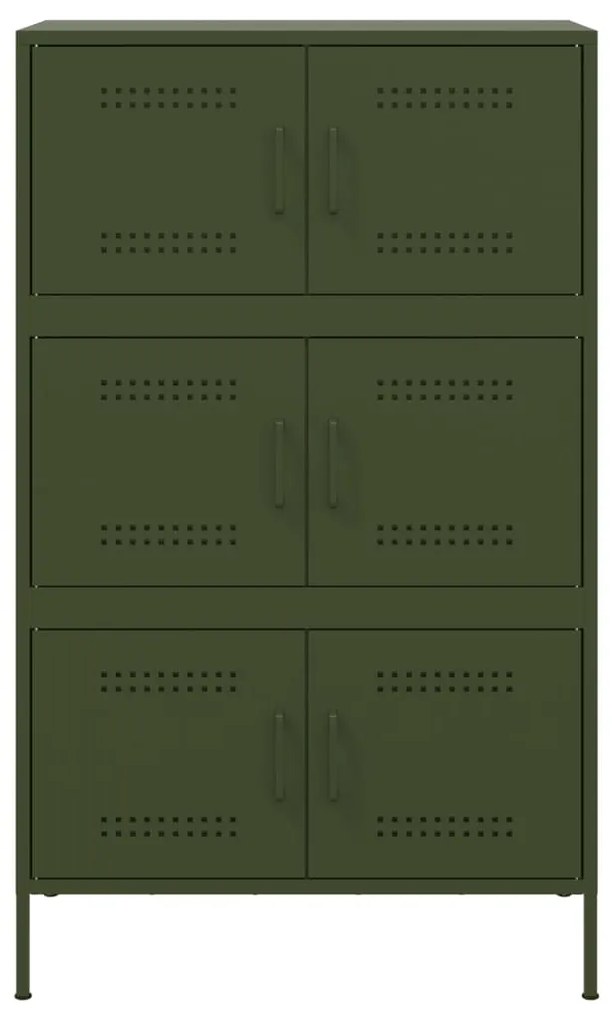 Aparador alto 68x39x113 cm aço verde azeitona