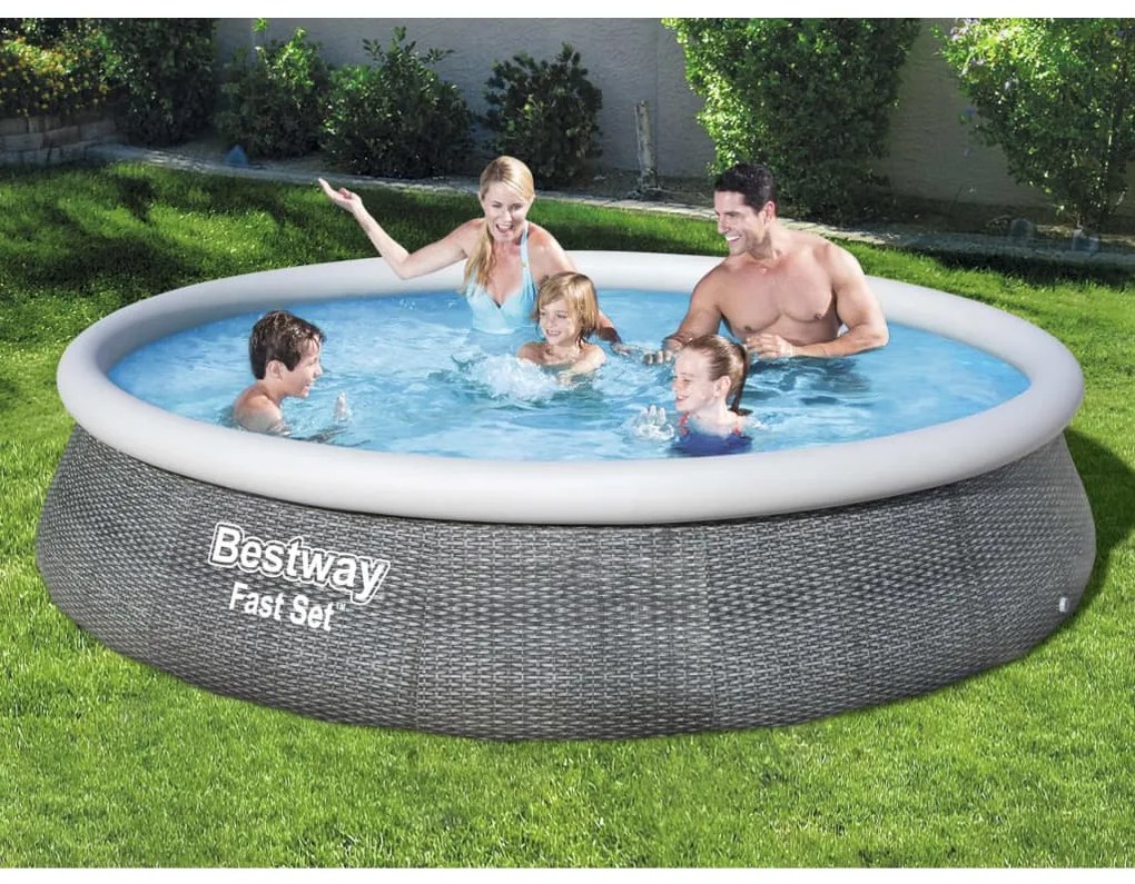 92845 Bestway Conjunto piscina insuflável Fast Set com bomba 396x84 cm