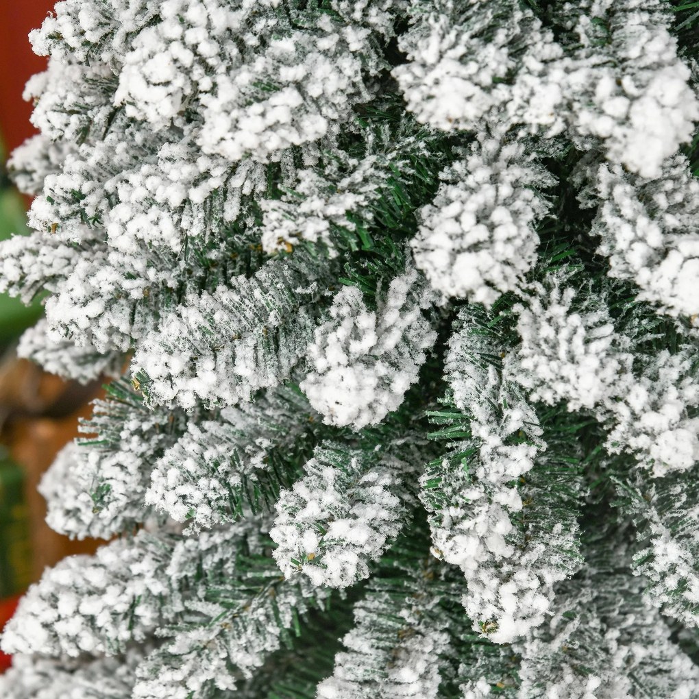 Árvore de Natal Artificial 210cm com Neve Ignífugo com 490 Ramos Folha