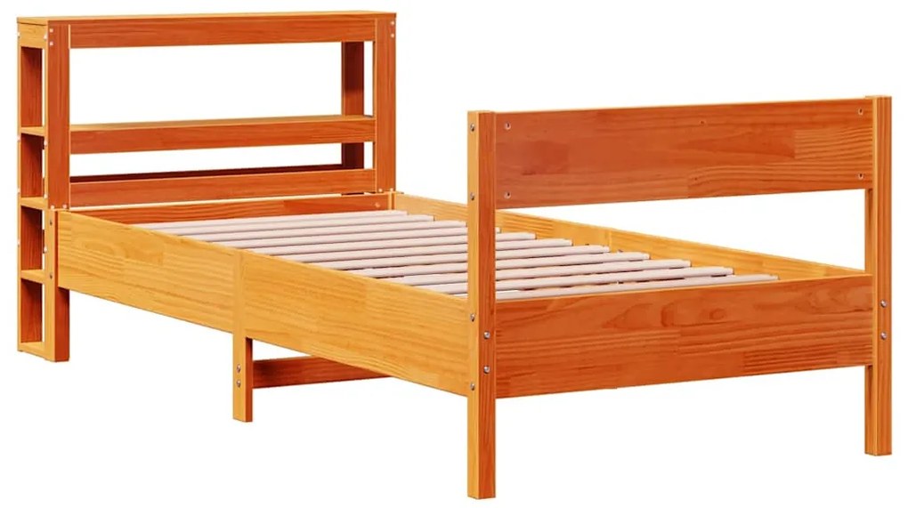 Cama sem colchão 90x200 cm pinho maciço castanho-mel