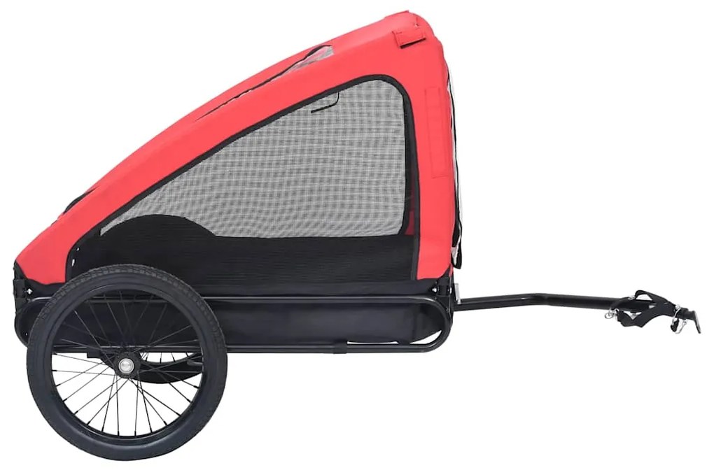 Reboque bicicleta p/ animais vermelho e preto