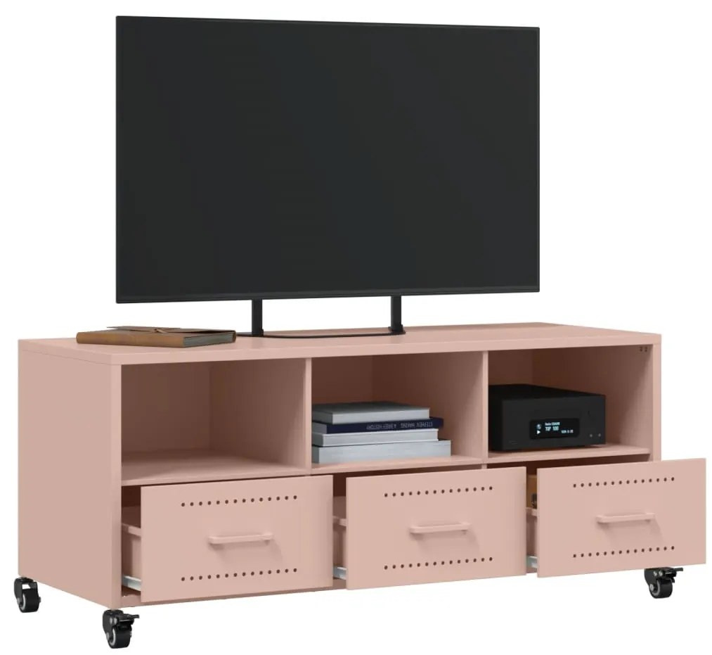 Móvel de TV 100,5x39x43,5 cm aço rosa