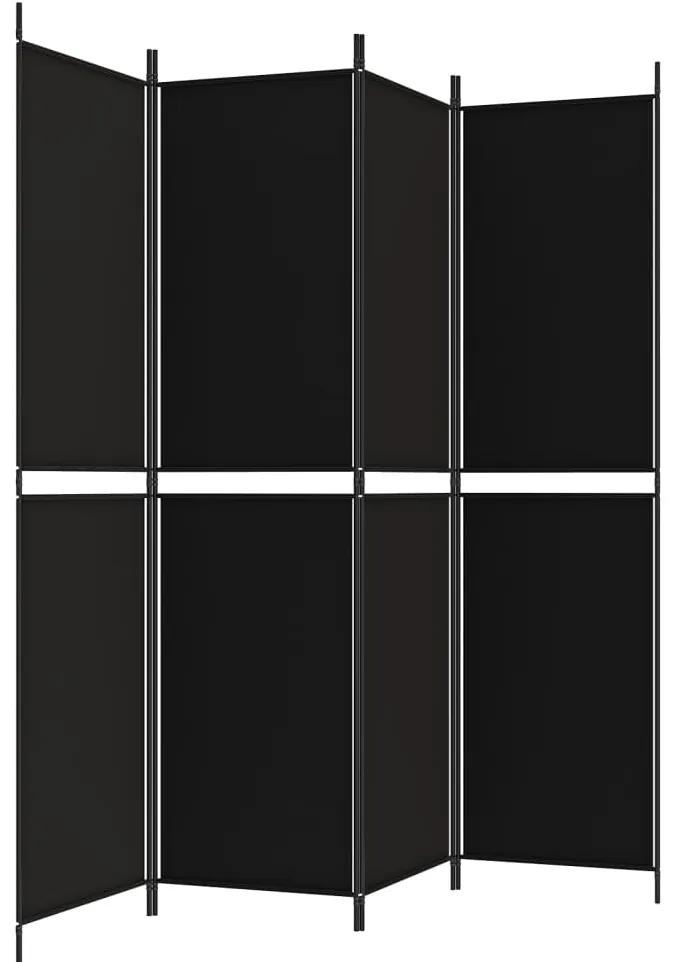 Divisória com 4 painéis 200x200 cm tecido preto