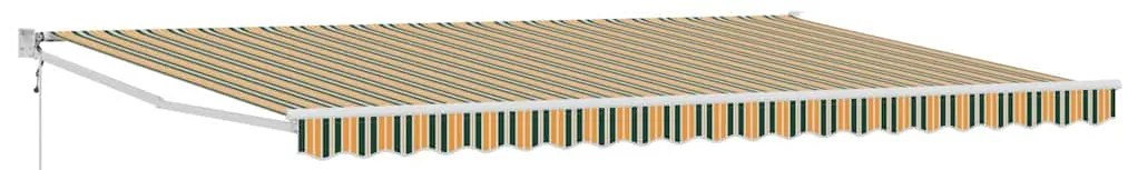 Toldo Retrátil Automático Verde e Amarelo 500 x 300 cm