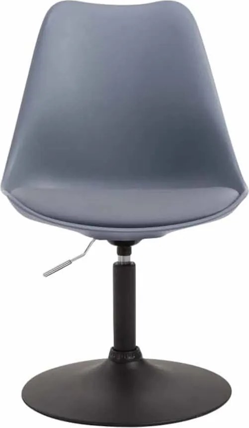 Conjunto de 4 cadeiras de sala de jantar Maverick em plástico com estrutura preta 76-81 x 48 x 57 cm Cinzento