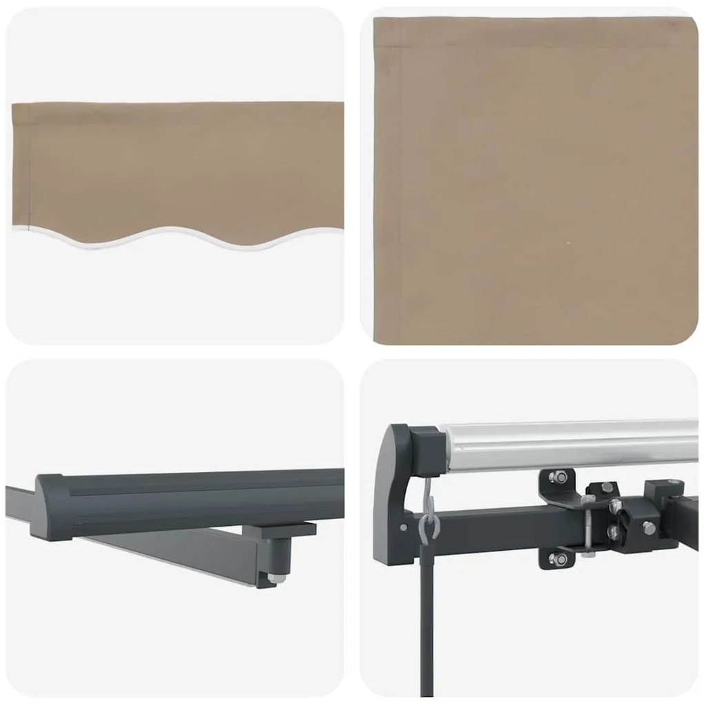 Toldo Retrátil Manual vidaXL com LED Bege 400x300 cm