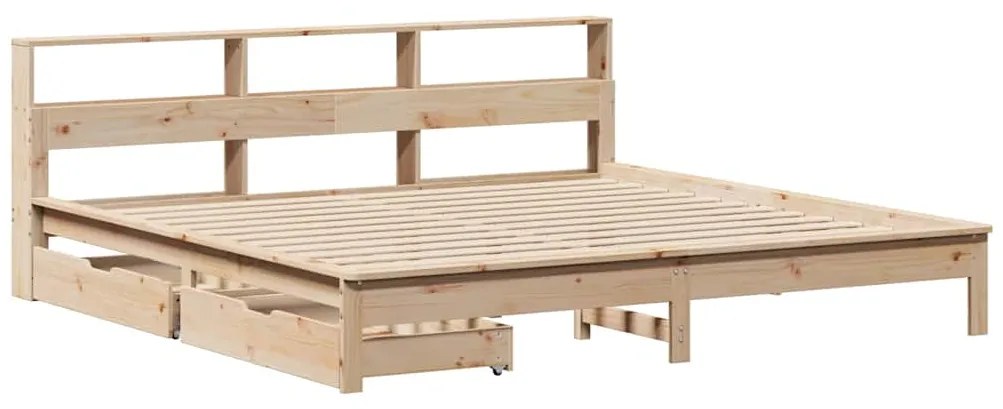 Cama com estante sem colchão 180x200 cm pinho maciço