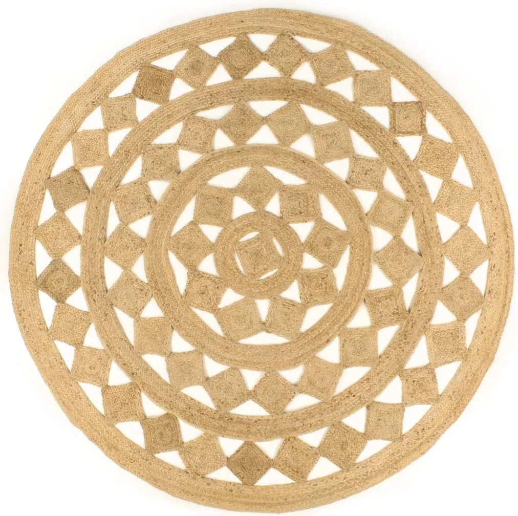 Tapete artesanal em juta trançada 210 cm