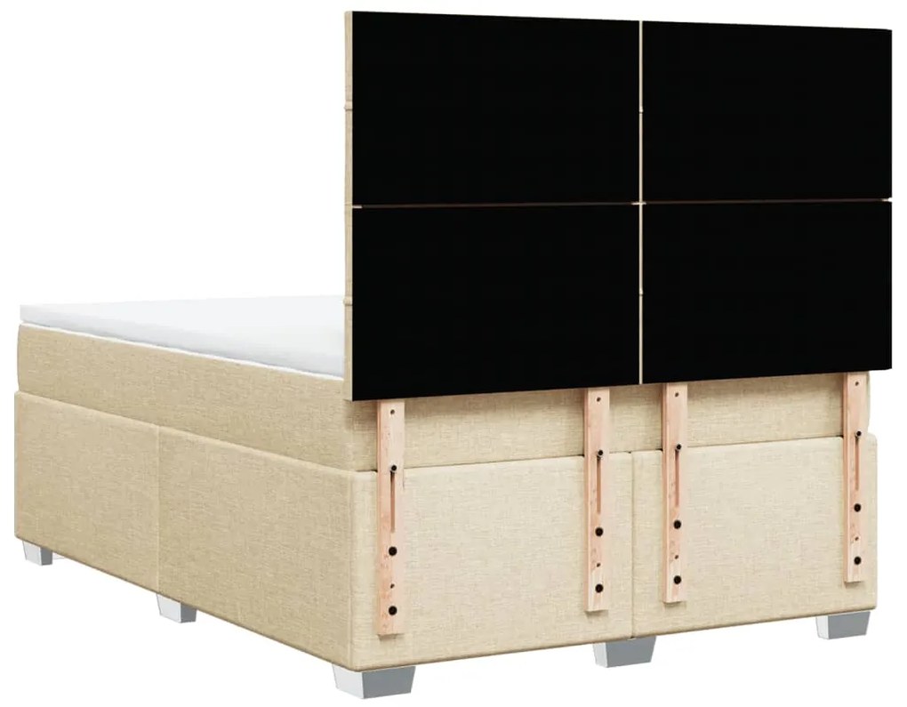 Cama com molas/colchão 140x190 cm tecido cor creme