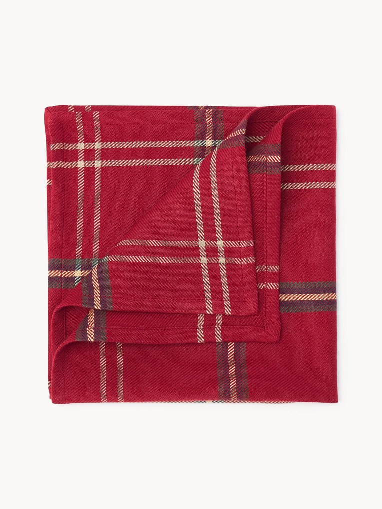 Guardanapos de tecido xadrez Aster, conjunto de 4