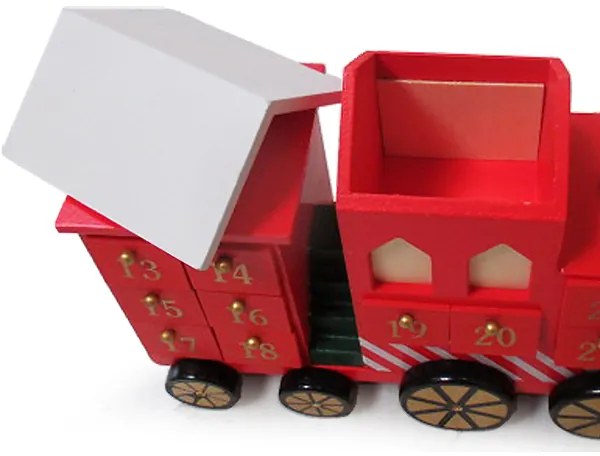 Calendário do Advento Locomotiva 42 x 23 x 11 cm Multicolorido