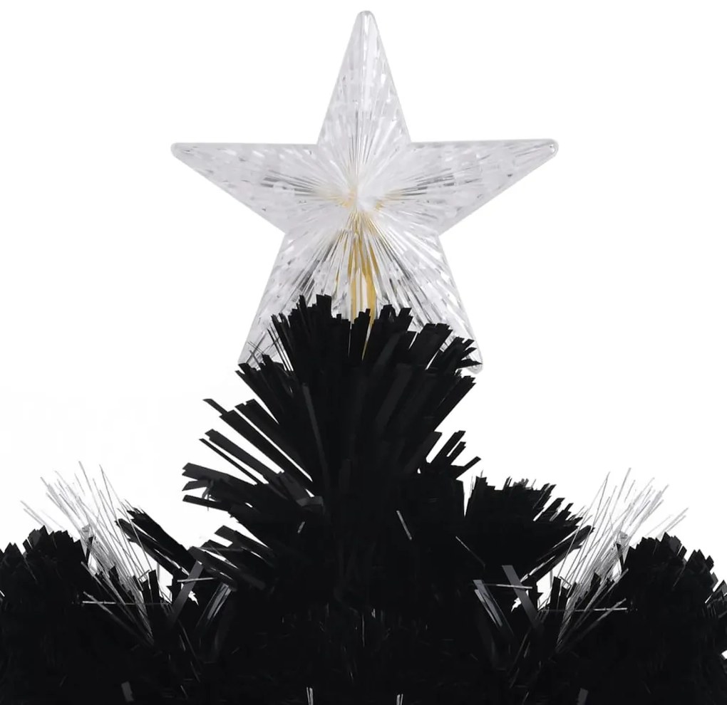 Árvore de Natal com flocos de neve LED 240 cm fibra ótica preto