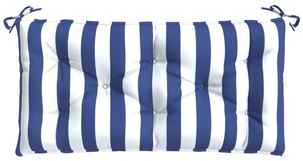 Almofadão p/ banco jardim 100x50x7 cm tecido oxford azul/branco