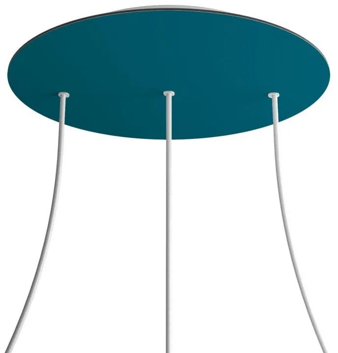 Florão Rose-One XXL com 3 furos em linha e 4 laterais 400 mm - Azul Petróleo / Preto