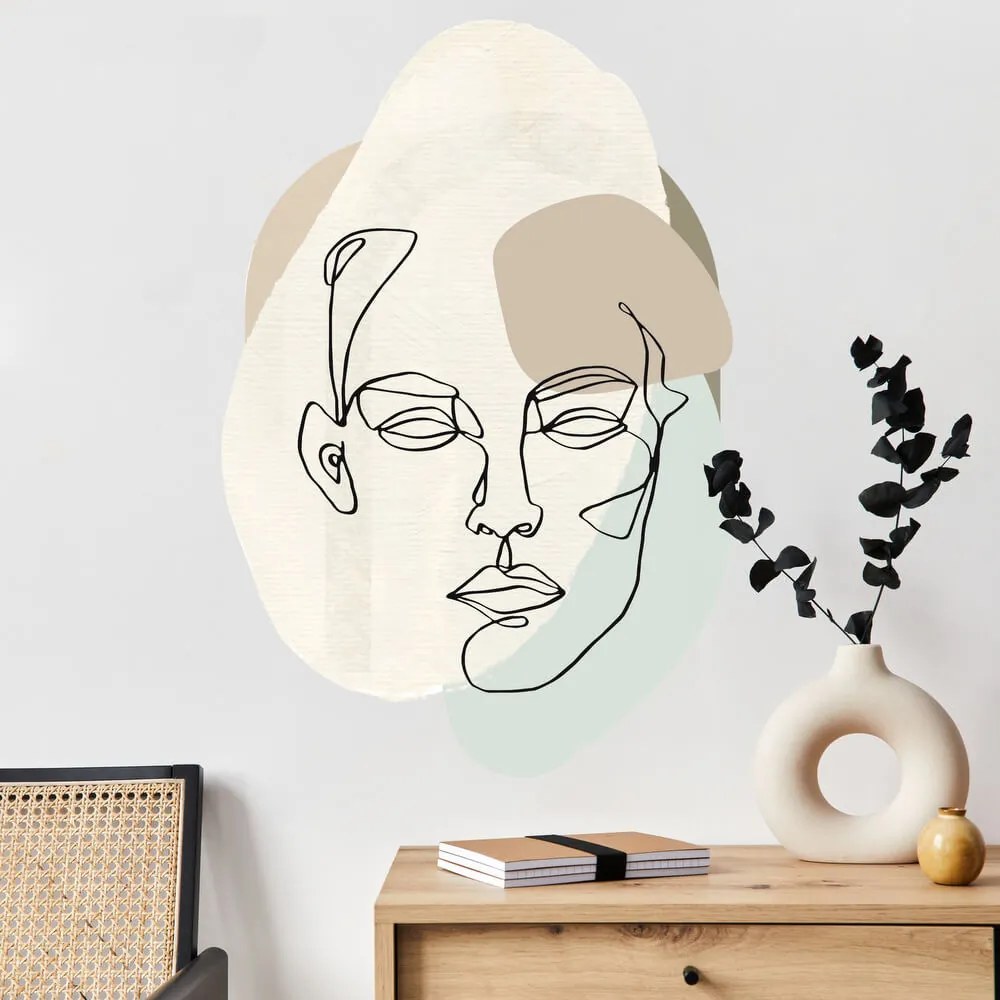 Autocolante de parede - Linha de rosto