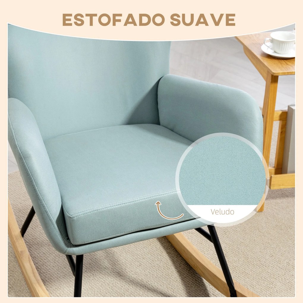 Poltrona Baloiço Estofada em Veludo Poltrona Baloiço Relax com Assento
