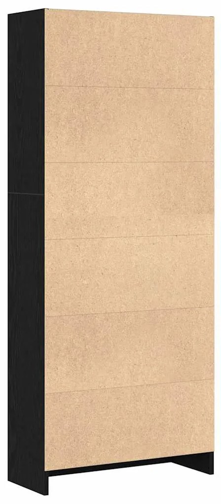 Estante de Carvalho Preto - 60 x 24 x 143 cm - Feita de Madeira de Eng