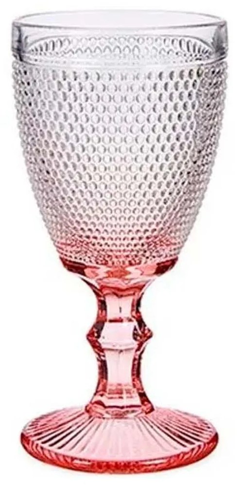 Copo Pontos Pe Rosa 33cl 8X17cm Pack 6