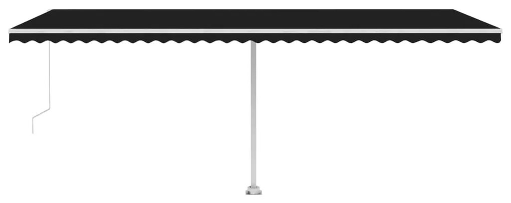 Toldo retrátil manual com LED 600x350 cm antracite