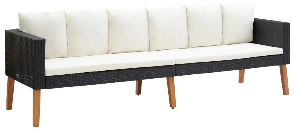 Conjunto Lounge de Jardim Connor - 2 Sofás e Mesa de Centro - Preto e