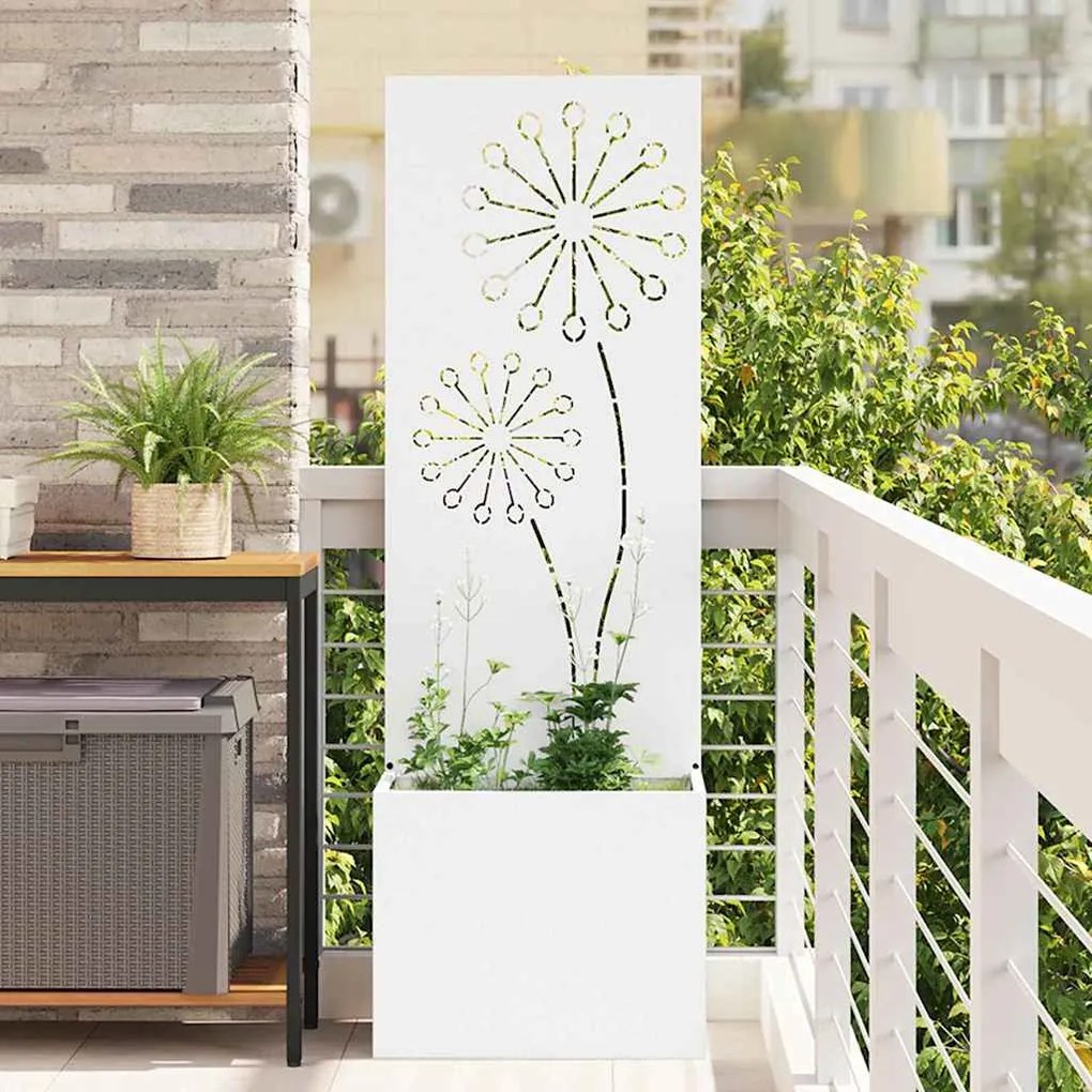 vidaXL Tela de Privacidade para Jardim Fretwork Branco 50 x 140 cm